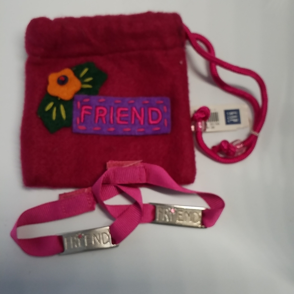 GAPKIDS BRACELETS 2 New NWT Frienship BAG dark Mulberry Pink FRIEND